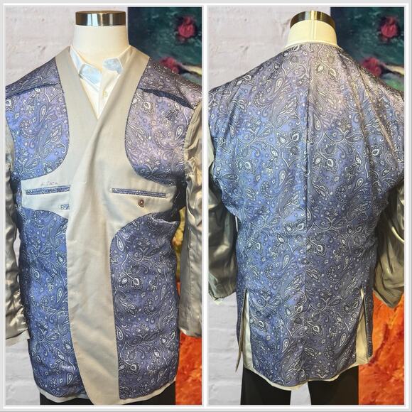 Custom Bespoke 48R Khaki Beige Blazer Sport Coat Jacket Loaded - Picture 9 of 16